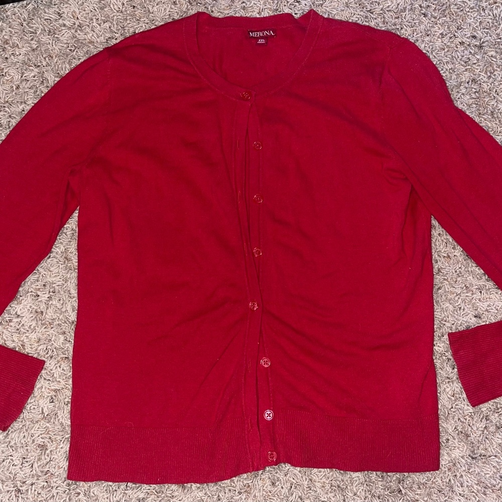 Merona Red Cardigan XXL